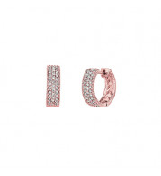 Jewelmi Custom 14k Rose Gold Diamond Hoop Earrings