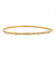 Jewelmi Custom 14k Yellow Gold Diamond Bangle Bracelet