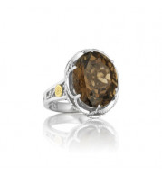 Tacori Sterling Silver Crescent Crown Gemstone Men's Ring - SR12317