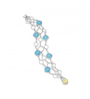 Tacori Sterling Silver Crescent Embrace Gemstone Women's Bracelet - SB11505