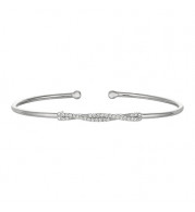 Jewelmi Custom 14k White Gold Diamond Bangle Bracelet
