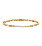 Jewelmi Custom 14k Yellow Gold Diamond Bangle Bracelet