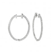 Jewelmi Custom 14k White Gold Diamond Hoop Earrings