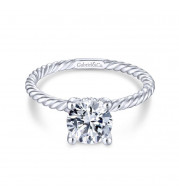 Gabriel & Co. 14k White Gold Hampton Solitaire Engagement Ring - ER13913R4W44JJ