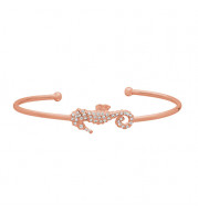 Jewelmi Custom 14k Rose Gold Diamond Bangle Bracelet