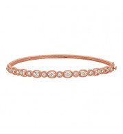 Jewelmi Custom 14k Rose Gold Diamond Bangle Bracelet