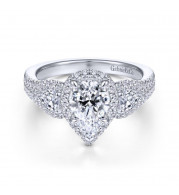 Gabriel & Co. 14k White Gold Entwined Halo Engagement Ring - ER14409P4W44JJ