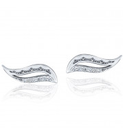 Tacori Sterling Silver Crescent Cove Diamond Stud Earring - SE236