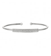 Jewelmi Custom 14k White Gold Diamond Bangle Bracelet