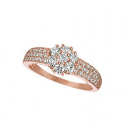 Jewelmi Custom 14k Rose Gold Diamond Flower Ring