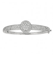Jewelmi Custom 14k White Gold Diamond Bangle Bracelet