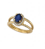 Jewelmi Custom 14k Yellow Gold Sapphire Diamond Ring