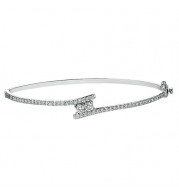 Jewelmi Custom 14k White Gold Diamond Bangle Bracelet