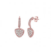 Jewelmi Custom 14k Rose Gold Diamond Earrings