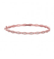 Jewelmi Custom 14k Rose Gold Diamond Bangle Bracelet
