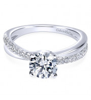 Gabriel & Co. 14k White Gold Contemporary Twisted Engagement Ring - ER10439W44JJ