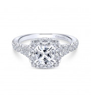 Gabriel & Co. 14k Two Tone Gold Blush Halo Engagement Ring - ER12835C4T44JJ