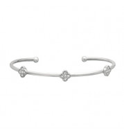 Jewelmi Custom 14k White Gold Diamond Bangle Bracelet