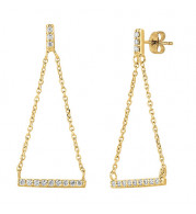 Jewelmi Custom 14k Yellow Gold Diamond Drop Earrings