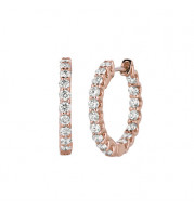 Jewelmi Custom 14k Rose Gold Diamond Hoop Earrings