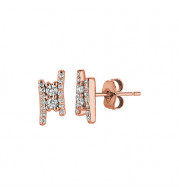Jewelmi Custom 14k Rose Gold Diamond Earrings