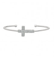 Jewelmi Custom 14k White Gold Diamond Bangle Bracelet