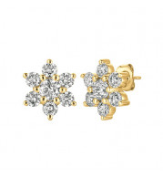 Jewelmi Custom 14k Yellow Gold Diamond Earrings