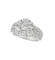 Jewelmi Custom 14k White Gold Diamond Flower Ring