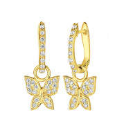 Jewelmi Custom 14k Yellow Gold Diamond Earrings