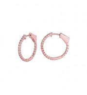 Jewelmi Custom 14k Rose Gold Diamond Hoop Earrings