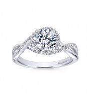 Gabriel & Co. 14k White Gold Contemporary Twisted Engagement Ring - ER7804W44JJ