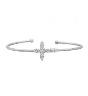 Jewelmi Custom 14k White Gold Diamond Bangle Bracelet