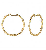Jewelmi Custom 14k Yellow Gold Diamond Hoop Earrings