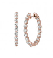 Jewelmi Custom 14k Rose Gold Diamond Hoop Earrings
