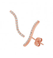 Jewelmi Custom 14k Rose Gold Diamond Earrings