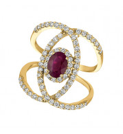 Jewelmi Custom 14k Yellow Gold Ruby Diamond Ring