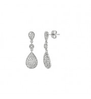 Jewelmi Custom 14k White Gold Diamond Drop Earrings