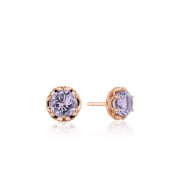 Tacori 14k Rose Gold Crescent Crown Gemstone Stud Earring - SE25313FP
