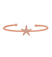 Jewelmi Custom 14k Rose Gold Diamond Bangle Bracelet