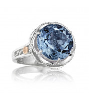 Tacori Sterling Silver Crescent Crown Gemstone Men's Ring - SR12333