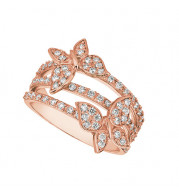 Jewelmi Custom 14k Rose Gold Diamond Butterfly Ring