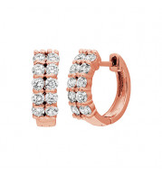 Jewelmi Custom 14k Rose Gold Diamond Hoop Earrings