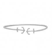 Jewelmi Custom 14k White Gold Diamond Bangle Bracelet
