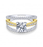 Gabriel & Co. 14k Two Tone Gold Nova Split Shank Engagement Ring - ER14422R4M44JJ