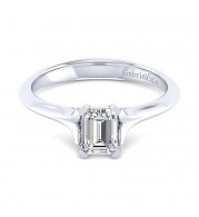 Gabriel & Co 14K White Gold Contemporary Solitaire Diamond Engagement Ring - ER11832E3PTJJJ