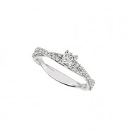 Jewelmi Custom 14k White Gold Twisted Diamond Engagement Ring