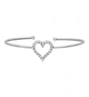 Jewelmi Custom 14k White Gold Diamond Bangle Bracelet