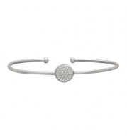 Jewelmi Custom 14k White Gold Diamond Bangle Bracelet