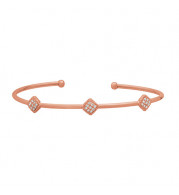 Jewelmi Custom 14k Rose Gold Diamond Bangle Bracelet