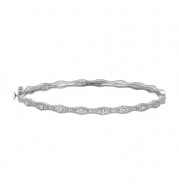 Jewelmi Custom 14k White Gold Diamond Bangle Bracelet